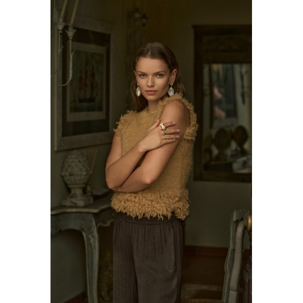 Aurelie Bidermann auskarai klipsai su perlamutru